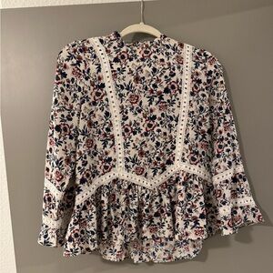 Skies are Blue Floral Blouse